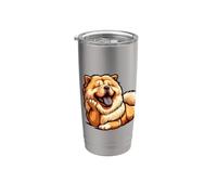 Chow Chow Lindo Perro Divertido Chow Chow Arte Kawaii Perro Vaso térmico de acero inoxidable de doble pared