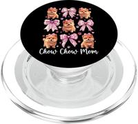 Chow Chow Mom Dog Mama Día de la Madre Coqueta Bow Rosa PopSockets PopGrip para MagSafe