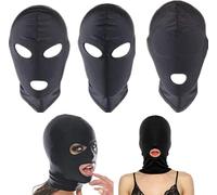 CHOWHO TRANSPIRABLE unisex de máscara facial COMPLETA, MÁSCARA DE JUEGO DE rol con capucha, BŐNÐAGE TELA elástica, DISFRAZ DE MÁSCARA DE BOCA ABIERTA juego oscuro（Estilo aleatorio）