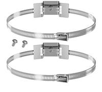 CHOWZZ Adjustable Sign Mounting Bracket for Larger Poles,4 to 15" Metal Street Sign Mounting Bracket Hardware,Propane/Expansion Tank Bracket for Water Heater,2 Pole Brackets with 2 Straps