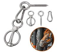 CHOWZZ Bloqueador de anillos de corbata de caballo, tachuelas y suministros, equipo de aparejo de caballos, accesorios de seguridad para caballos con perno de ojo, anillos de corbata cruzada para