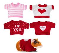 choyaxo 4 Piezas de Ropa de Conejillo de Indias de San Valentín, suéter de hámster, Ropa de Punto para Animales pequeños, Ropa de Invierno y Navidad (día de San Valentín)