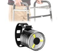 CHOYTONG Walker LED Light, Clip-On White Safety Light with 3 Modes and CR2032 Batteries for Mobility Aid Bike and Cane, Black