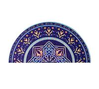 Chrasy Estilo Europeo Forma Semicircular Semicírculo Simplicidad 40 x 80 cm Felpudo Antideslizante PVC Material para Puerta de Casa Fácil de Limpiar, Azul