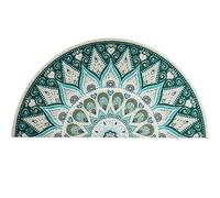 Chrasy Estilo Europeo Forma Semicircular Semicírculo Simplicidad 40 x 80 cm Felpudo Antideslizante PVC Material para Puerta de Casa Fácil de Limpiar Verde