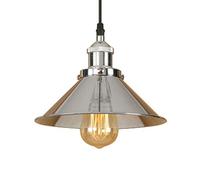 Chrasy Vintage Industrial Iluminación Colgante - Retro Metal Pantallas de Iluminación Clásico Edison Colgante de Luz, Moderna Lámpara de Techo Decorativa Iluminación E27 (Color Cromo)