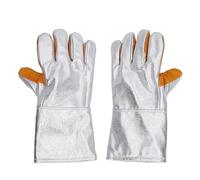 Chrees 1 par de de Soldadura de Piel de Vaca, de Papel de Aluminio Ignífugos con Forro Interior Cómodo, para Acerías, Fundiciones, Trabajos a Alta Temperatura