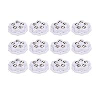 Chrees 12 Ruedas Resistentes de Bolas de Acero, Ruedas Giratorias de Acero Inoxidable ABS con Cinta Adhesiva y Pastillas de Freno para Cajas de Almacenamiento de Muebles y Electro (Blanco)