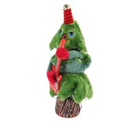 Chrees Árbol de Navidad Que Canta y Baila, árbol de Navidad Eléctrico de 8 Canciones con Luz y Columpio para Diversión Navideña en Interiores (de con tocón de Guitarra)