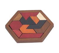 Chrees Bloques de Construcción de Rompecabezas Hexagonales, Juguete de Bloques de Patrón de Forma para Niños Adultos, con Superficie Libre de Rebabas de Madera de Pino Premium, Ju (Bloque de