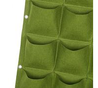 Chrees Bolsa de crecimiento de plantas colgante, duradera, para plantas verticales de flores, pared, jardín, balcón, decoración, 18 bolsillos, material de fieltro verde (verde 18 puertos)