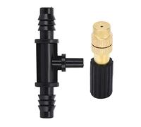 Chrees Boquilla de Agua de Nebulización Duradera para Manguera 8/12, Conector en T, Accesorio de Refrigeración para Riego de Jardín, Uso en Balcón e Invernadero, 10 Uds.
