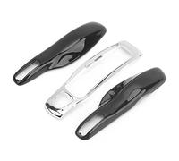 Chrees CAR Remote Key Case, Smart Key Shell Remote Case Trim Protective Cover Compatible con (Negro + Carcasa Plata)