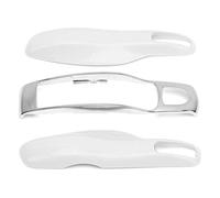Chrees CAR Remote Key Case, Smart Key Shell Remote Case Trim Protective Cover Compatible con (perla blanca + carcasa plateada)