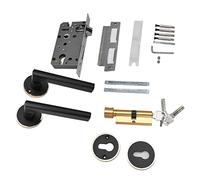 Chrees Cerradura de Manija Anticolisión de Aluminio Espacial Palanca de Bloqueo Redonda Silenciosa con Cojinete de Bloqueo Silencioso y Cerrojo Reversible para Puertas de Madera P