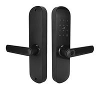 Chrees Cerradura de Puerta Inteligente a Prueba de Agua con Huella Digital para Seguridad del Hogar con Contraseñas Reales Virtuales para Puertas de Aluminio de Puente Roto, Aleación de Zinc, Negro