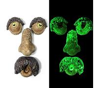 Chrees Decoración de la Cara del árbol, Divertida Decoración de Jardín Que Brilla en la Oscuridad con Formas Realistas para la Fiesta Al Aire Libre del Bosque de Pascua de Halloween (C)