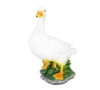 Chrees Figura decorativa de pato impermeable, esculturas de animales, adorno para césped de jardín (M White Pato de pie)