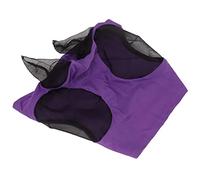 Chrees Horse Mesh Fly Mask, tejido de punto transpirable, auriculares, prevención del sol y para caballos de piernas cortas, ponis anti gusanos flyworms, respetuoso con la piel (morado)