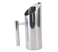 Chrees Jarra de agua, 1 L, acero inoxidable 304, cuerpo recto, jarra con boquilla a prueba de fugas, para cócteles, té de flores, té frío (plata)