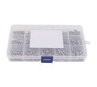 Chrees Juego de 500 tornillos M2 M3 M4 surtidos de acero inoxidable, resistentes al óxido y a la corrosión, con práctico recipiente reutilizable, para reparación de muebles de máquina