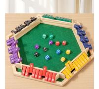 Chrees Juego de boxeo Shut The Box para 2 - 6 jugadores, juego de 6 lados de madera con 10 números, juego de matemáticas para casa, fiesta, pub