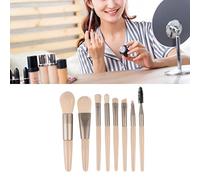 Chrees Juego de brochas de maquillaje profesionales portátiles, cilios suaves, fáciles de usar para mujeres, con bolsa de almacenamiento para maquillaje de ojos, juego de 8 brochas de maquillaje