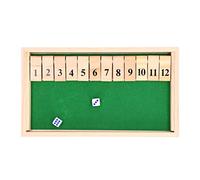 Chrees Juego de Mesa de Dados, 12 Piezas de Fichas Numéricas con Texto de Castigo para un Divertido Juego de Fiesta, Juguete Portátil de Fichas de Madera para Bares, Casa de té KTV