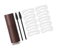 Chrees Juego de sellos para cejas, resistente al agua, a prueba de sudor, polvo de maquillaje permanente, kit de formación de cejas rápido para principiantes, ideal para novias, tamaño portátil para