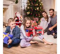 Chrees Juguete de Camión de Bomberos con Control Remoto, Luces Intermitentes, Sonidos de Alarma, Escalera Giratoria 360, Ruedas de Fricción de Tubería de (Paquete de camión de Bomberos con Control