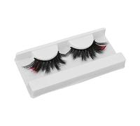 Chrees Pestañas postizas con degradado de colores, suaves, ligeras, duraderas, para maquillaje de escenario y ojos almendros (rojo y rosa brillante)