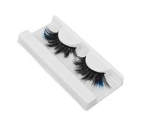 Chrees Pestañas postizas con degradado de colores, suaves, ligeras, duraderas, para maquillaje de escenario y ojos almendros (azul y rosa brillante)
