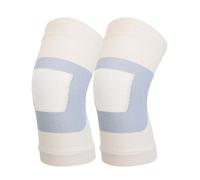 Chrees Rodillera Rodillera 2 Piezas Compresión Delgada Transpirable Antideslizante Punto Doble Alta Elasticidad Gris Claro con Material de Seda para Yoga Gimnasio Entren (L)