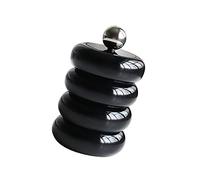 Chrees Soporte Qtip, Contenedor de Almacenamiento de Hisopos de Algodón de Resina Hecho a Mano con Tapa de Sellado, Bola de Acero Inoxidable, para Regalo Organizador de Maquillaje (Negro cuatro capas)