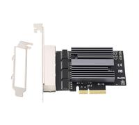 Chrees Tarjeta Ethernet Gigabit de 4 puertos con 8 indicadores LED y 2,5 G Quad RJ45 para ordenador de sobremesa, estación de trabajo y servidor, tarjeta de alta velocidad