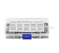 Chrees Transistor Kit BC547 14 * 10 * 2 200pcs 10 Valores Silicio Transistores Surtido BC337, BC327, 2N2222, 2N2907, 2N3904, 2N3906