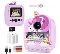 CHRERNA Camara Fotos Infantil Instantanea, 48 MP Cámara Instantánea para Niños con Papel de Impresión, Camara Fotos Infantil Juguetes Regalos para Niños y Niñas de 3 a 12 Años