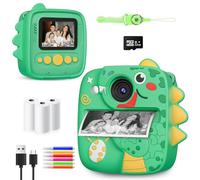 CHRERNA Camara Fotos Infantil Instantanea, Cámara Instantánea para Niños con Papel de Impresión, Juguetes Regalos para Niños y Niñas de 3 a 12 Años （Verde）