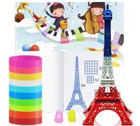 CHRI Accesorios para bolígrafo 3D para niños (plantillas + filamento PLA), 40 patrones de plantillas de bolígrafo 3D y 50 m de filamento de plumas 3D de 1,75 mm, filamento PLA de 10 colores, para
