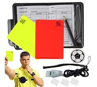 CHRI Juego de tarjetas de árbitro, silbato de árbitro, tarjetas de partido, árbitro, fútbol, tarjeta amarilla, tarjeta roja, silbato de árbitro, juego con silbato de árbitro, marcador