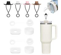 CHRI Tapa de pajita para Stanley Cup, juego de 10 tapones de silicona a prueba de fugas para Stanley Cup H2.0 40oz/30oz Vasos Accesorios