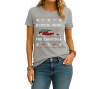 Chris Rea - Driving Home for Christmas Ferrari | Ugly Christmas Christmas - Camiseta para mujer, gris, L