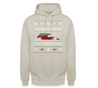 Chris Rea - Driving Home for Christmas Ferrari | Ugly Christmas Christmas Sweater Sudadera con Capucha, piedra natural, S