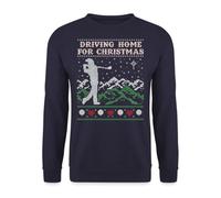 Chris Rea - Driving Home for Christmas Golf | Ugly Christmas Christmas Sweater Jersey, azul marino, XL