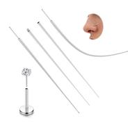 Chriscoco 14G/16G/18G/20G Taper Piercing ASTM F136 Titanio Piercings de Inserción Agujas Piercing - Con Roscas Internas/Externas y Liso Para Nariz Orejas Cejas Lengua Labios