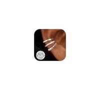 Chriscoco 3 Pcs Ear Cuff Plata de Ley 925 Pendientes Sin Agujero Mujer Hipoalergénicos Pendiente Clip Ajustables Pendientes Dorados Mujer Falsos Piercing Oreja Helix Cartílago