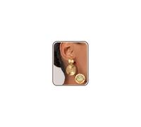 Chriscoco Pendientes Mujer Plata de Ley 925 Antialergico Largos Pendientes Oro 14K Chapados Pendiente Colgantes Aretes de Mujer Hipoalergenicos Martillados Ligeros Grande Pendiente Dorados