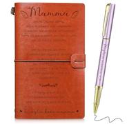 Chrisfall Regalo para Mamá Cuaderno de Ecopiel con Bolígrafo Diario de Viaje de 140 Páginas Agenda con Dedicatoria para Mamá Ideas de Regalos para Día de Madre y Cumpleaños de Hija o Hijo