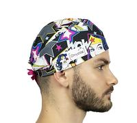 Chrissval - Gorro corto Wonder Woman - Gorro quirúrgico o gorro de cocina unisex 100% algodón Oeko-Tex - Ajustable con sujetadores