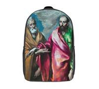 Christ Blessing Mochila escolar con impresión 3D para niños, mochila de ocio de moda de gran capacidad, mochila de viaje para niños, San Pedro y San Pablo, 17"
